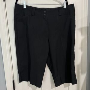 Nike Golf Shorts Womens Bermuda Dri-FIT Size 16 Black Performance Stretch Casual